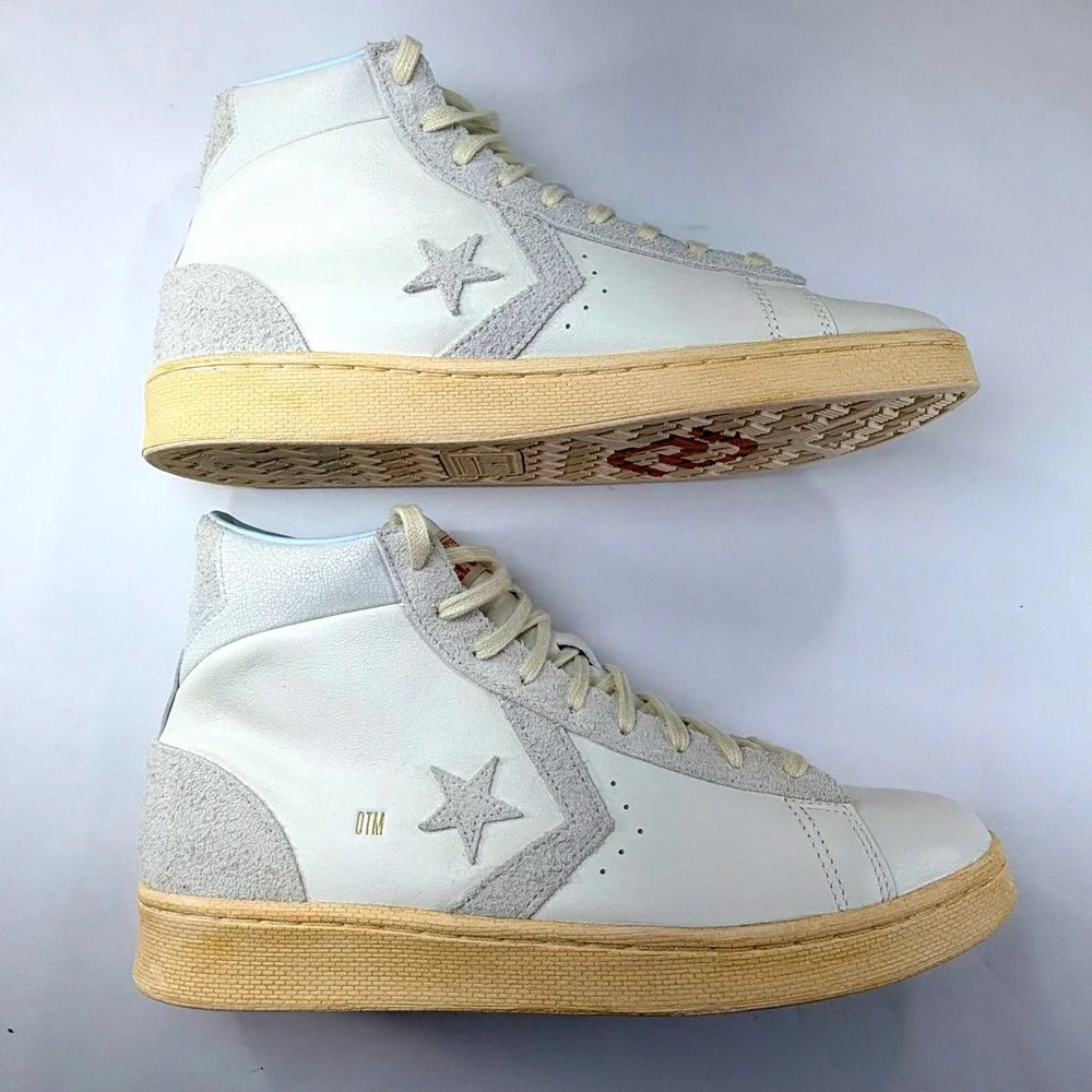 NEW Converse Pro Leather Hi Sneakers M 10.5 W 12 White Chase the Drip PJ Tucker - Picture 9 of 12